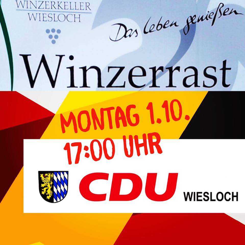 Herzliche Einladung an alle Mitglieder, Freunde der CDU Wiesloch