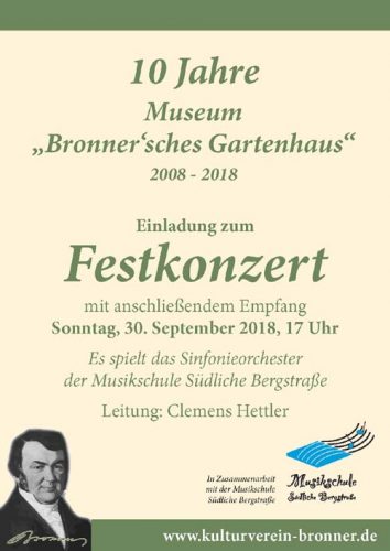 Festkonzert: 10 Jahre Bronner‘sches Gartenhaus