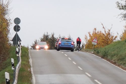 Gefahrensituation Landesstraße L 547 - Foto vom 04.11.2018