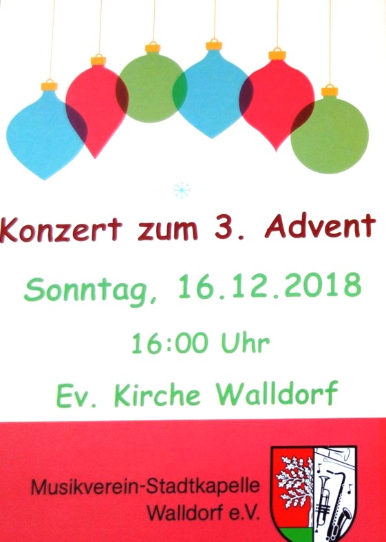 Nicht vergessen: Konzert der Stadtkapelle zum 3. Advent