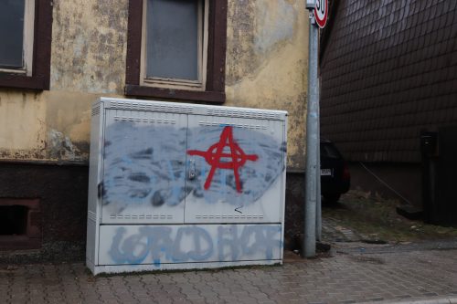 Anarchiezeichen in Wiesloch