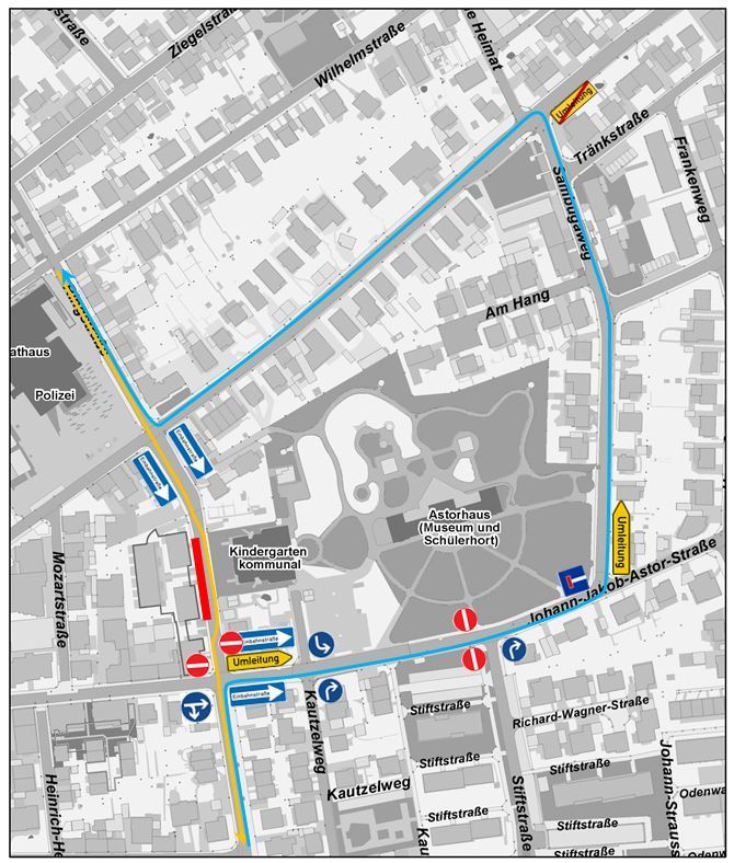 Walldorf: Ringstraßenbereich halbseitig gesperrt