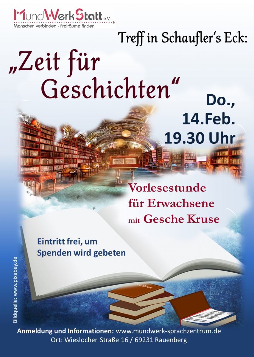 “Zeit für Geschichten” am 14.02. in Rauenberg