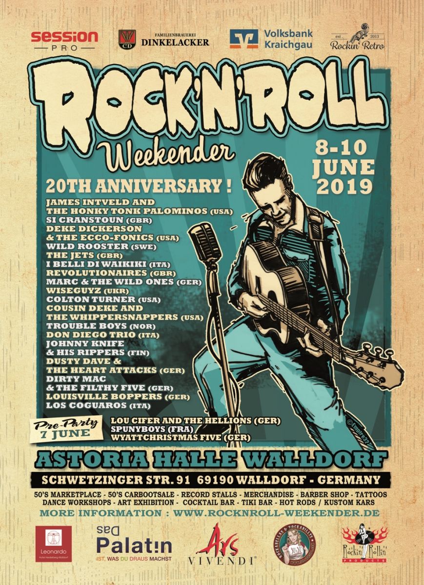 20. Rock’n’Roll-Weekender vom 08. bis 10. Juni 2019 in Walldorf