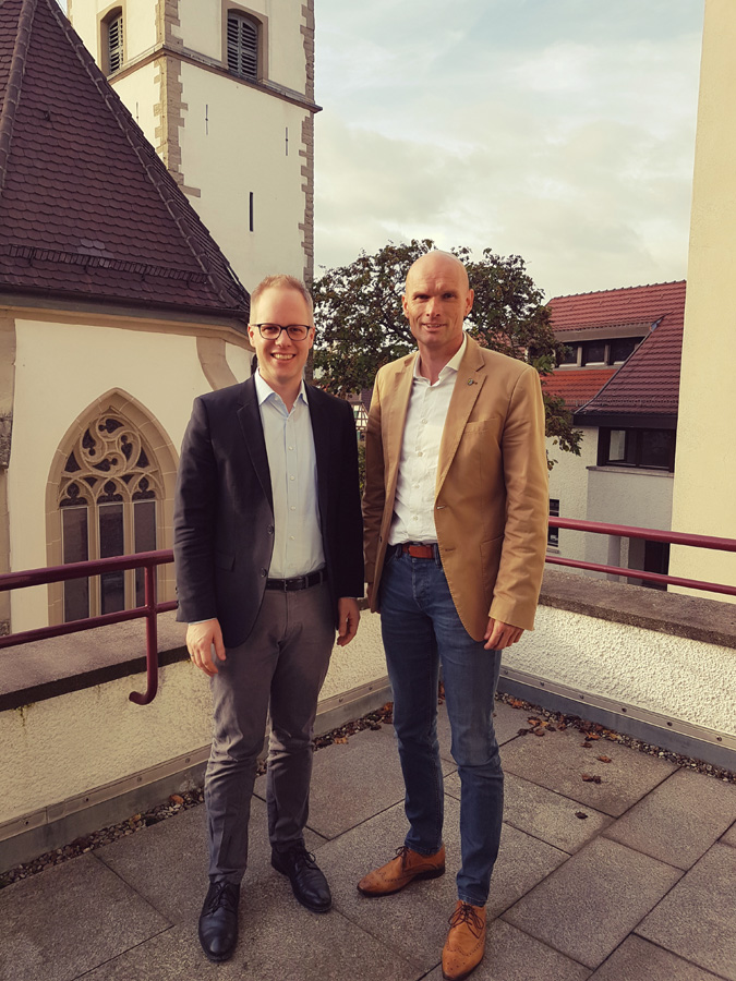 Wiesloch: Bundestagsabgeordneter Dr. Jens Brandenburg besucht Oberbürgermeister Dirk Elkemann