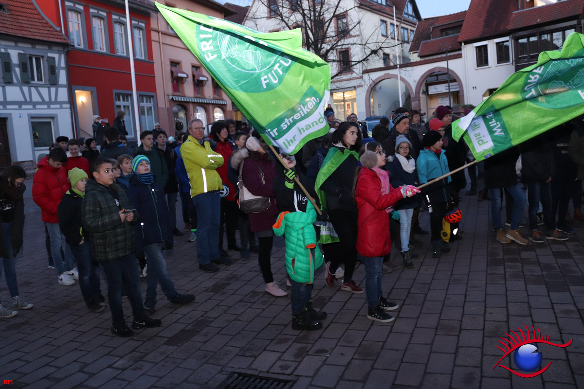 Fridays For Future Wiesloch Demontration vor dem Rathaus während Gemeinderatssitzung