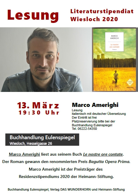 Wiesloch: Lesung und Gespräch mit Marco Amerighi am 13.03.