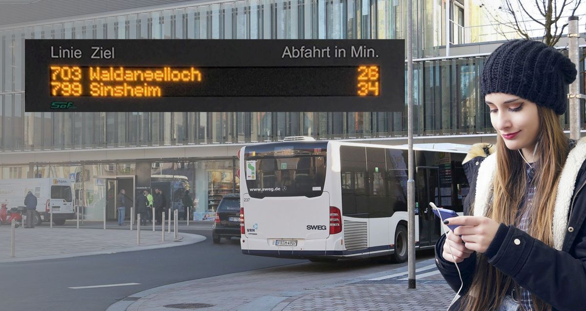 Digitale Fahrgastinformation in Echtzeit für Walldorfer Bushaltestellen