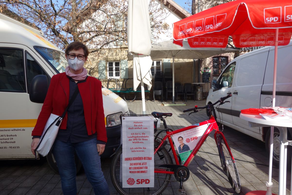 Markttag in Walldorf mit Andrea Schröder-Ritzrau