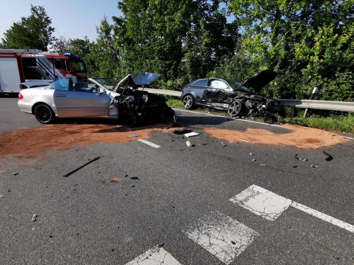 B45 bei Meckesheim: Schwerer Unfall mit 3 beteiligten Fahrzeugen – Großaufgebot an Rettungskräften derzeit im Einsatz!