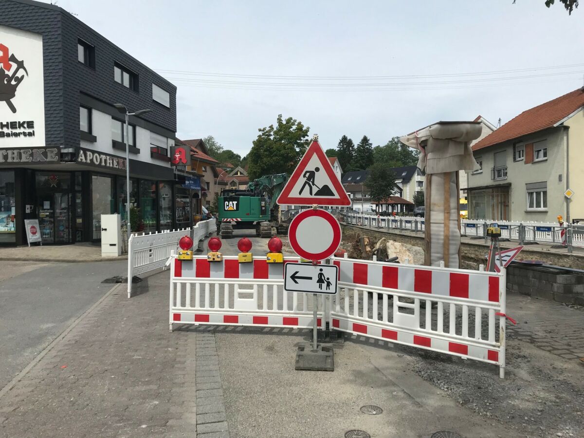 Mühlstraße in Baiertal wegen Gewässerausbau bis Mitte August gesperrt