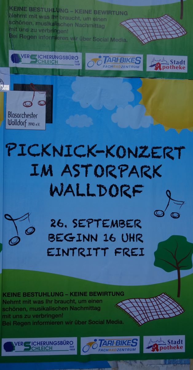 Blasorchester Walldorf: “Picknick-Konzert” am 26. September