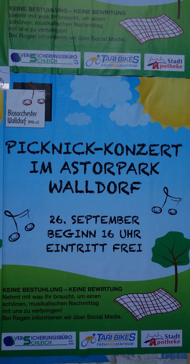 Blasorchester Walldorf: „Picknick-Konzert“ am 26. September