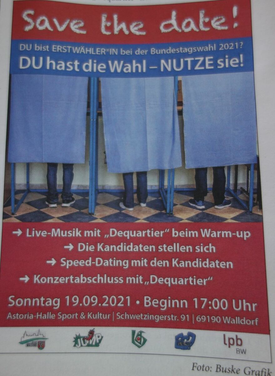 Heute, 19.09., in Walldorf: Benefizkonzert der Stadtkapelle und Erstwähler-Veranstaltung