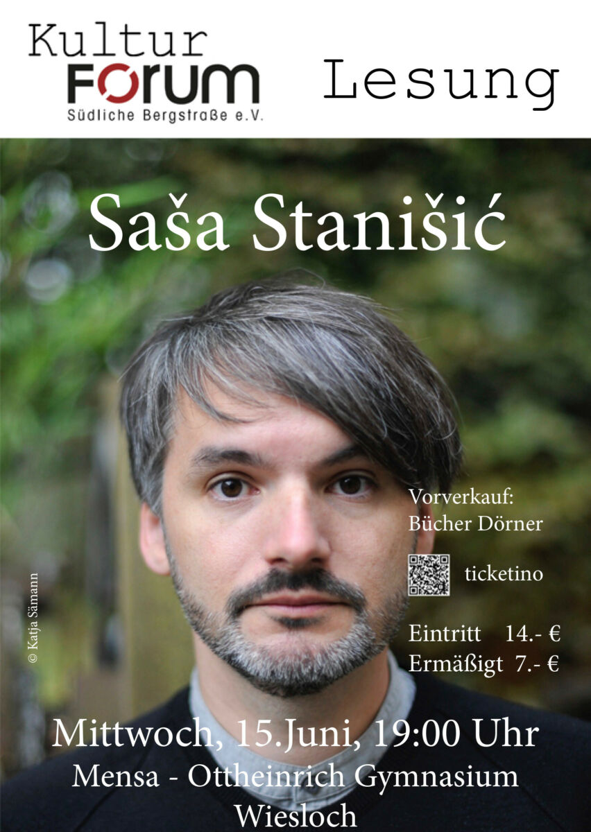 Lesung mit Saša Stanišić am 15. Juni in Wiesloch