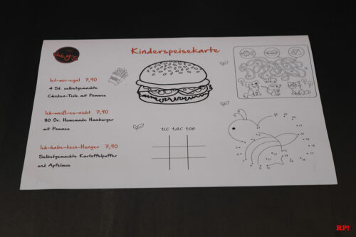 Kinderspesekarte der besonderen Art