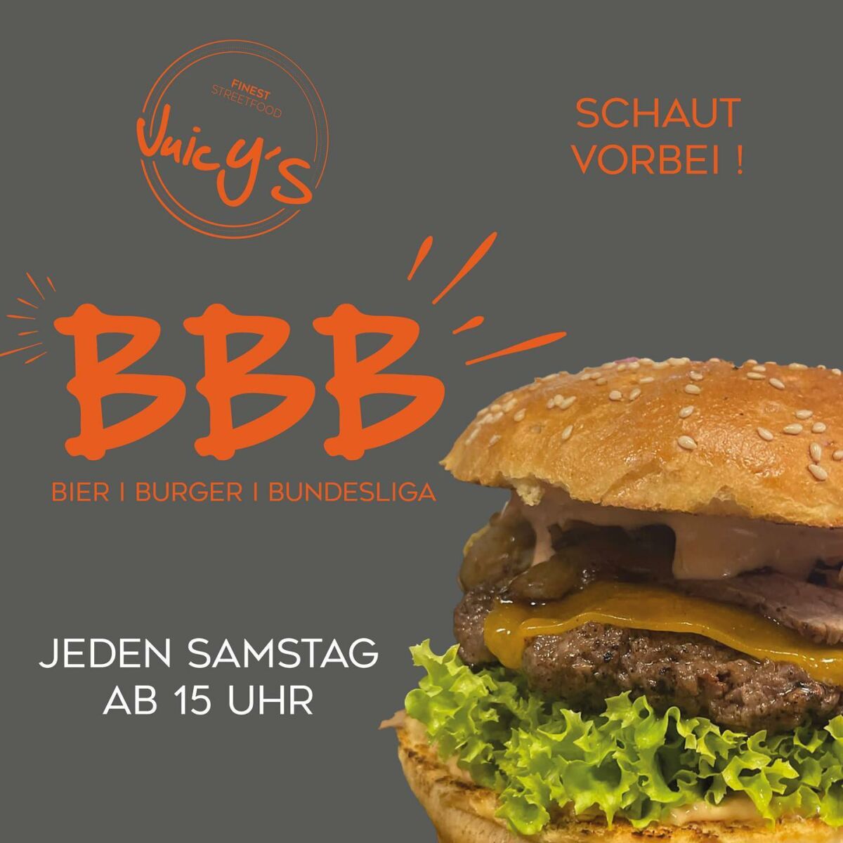 Bier Burger Bundesliga – Samstags ab 15 Uhr in Wiesloch bei JuicY´S – Finest Streetfood