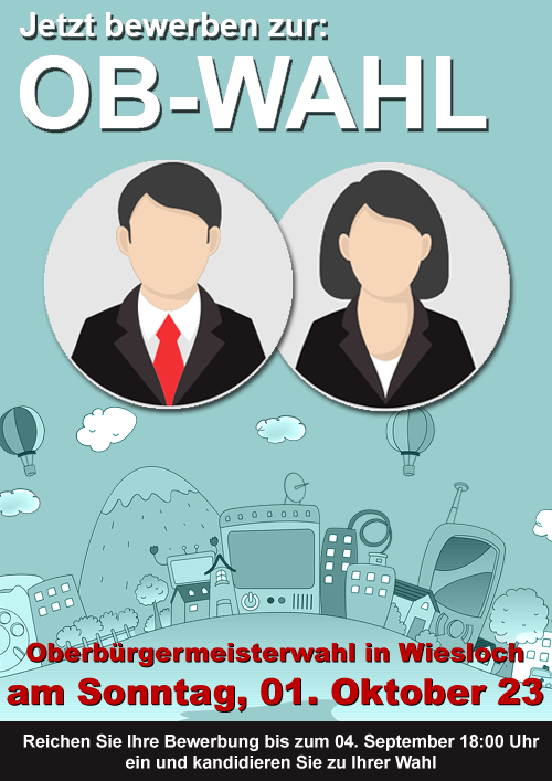 OB-Wahl in Wiesloch am 1. Oktober 2023 – Bewerbungen bis 4. September möglich