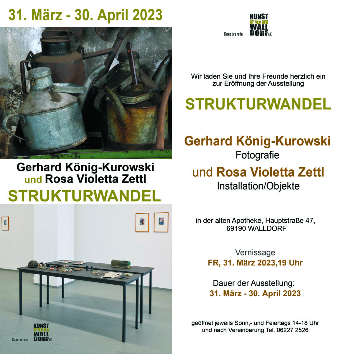 Morgen, 31.03.: Vernissage der Ausstellung STRUKTURWANDEL in der Galerie Alte Apotheke