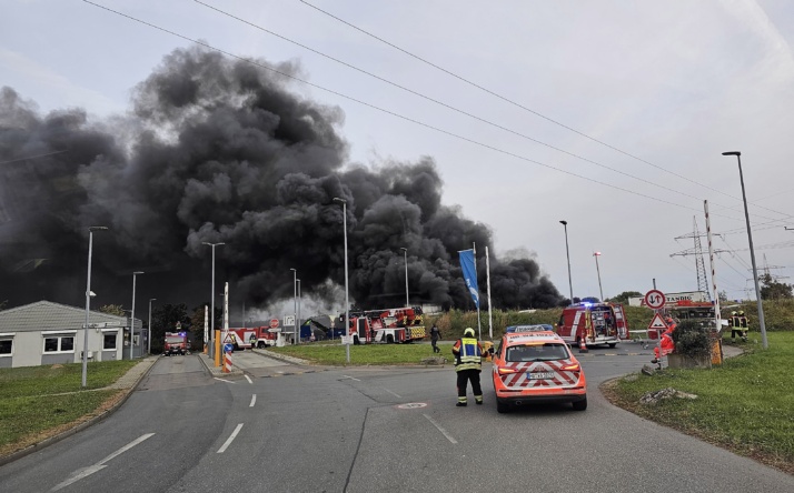 Brand auf der AVR-Abfallanlage in Wiesloch