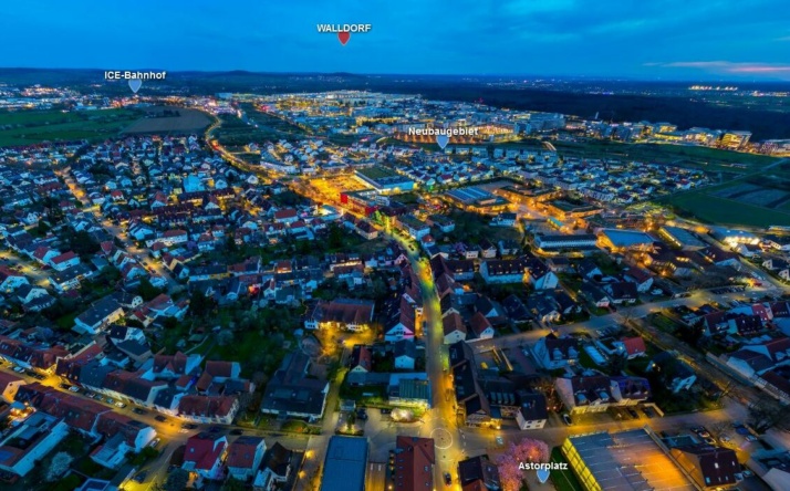 Walldorf bei Nacht und von oben – Nachtbefliegung im Internet