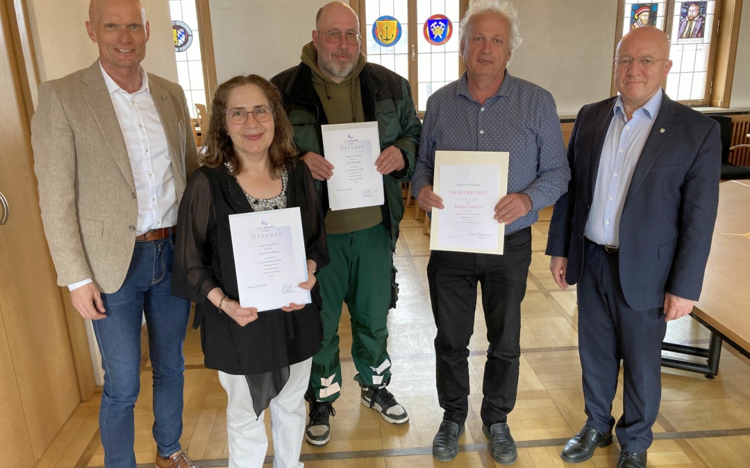 Dienstjubiläen im Wieslocher Rathaus