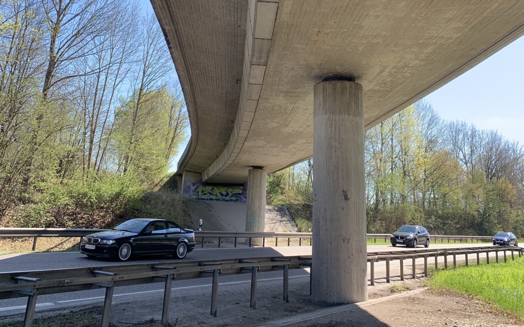 Vollsperrung der B3 an der Abfahrt Wiesloch-Nord