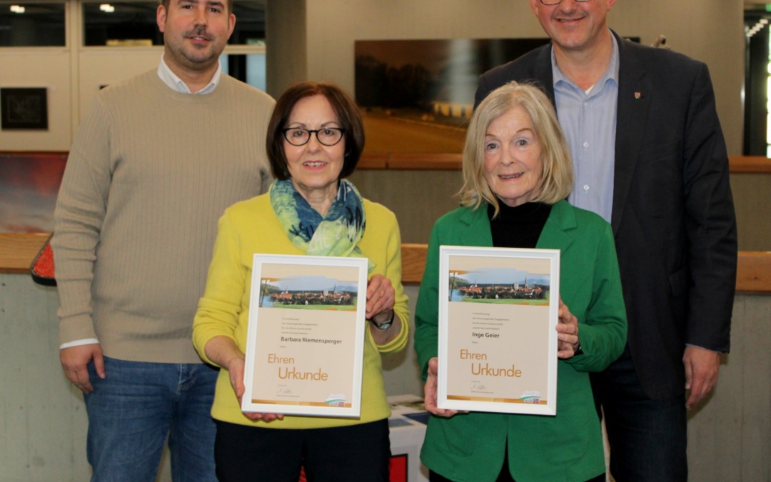 Walldorf: Ehrung für Inge Geier und Barbara Riemensperger im Rathaus nachgeholt