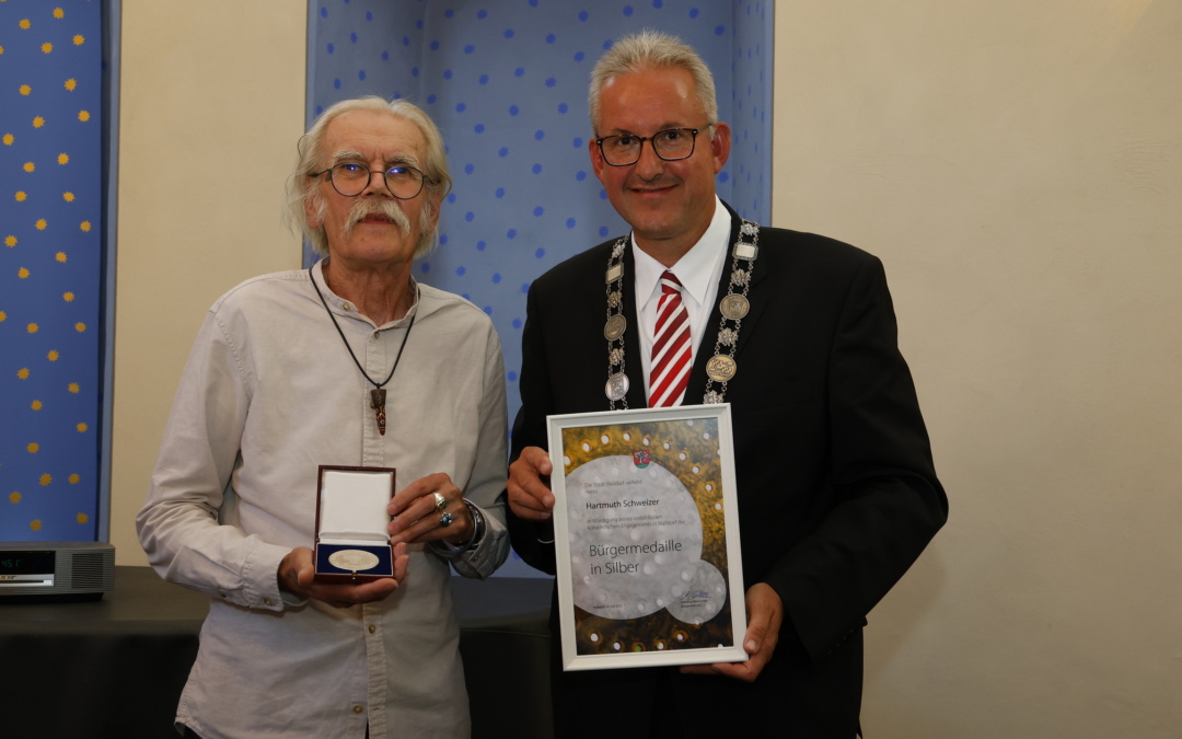 Hartmuth Schweizer mit der Bürgermedaille in Silber der Stadt Walldorf ausgezeichnet