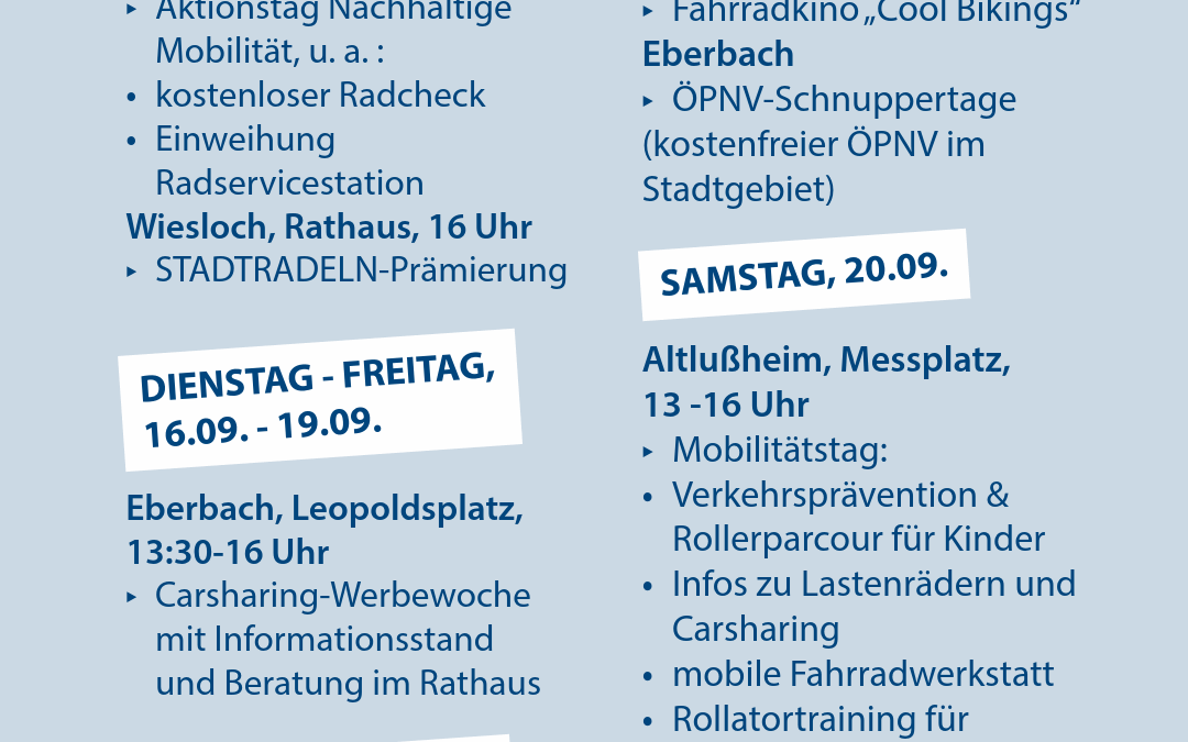 Europäische Mobilitätswoche 2025 im Rhein-Neckar-Kreis