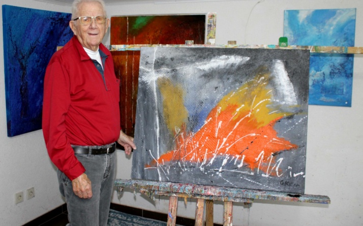 Gottfried Keim stellt seine Werke im Rathaus Walldorf aus