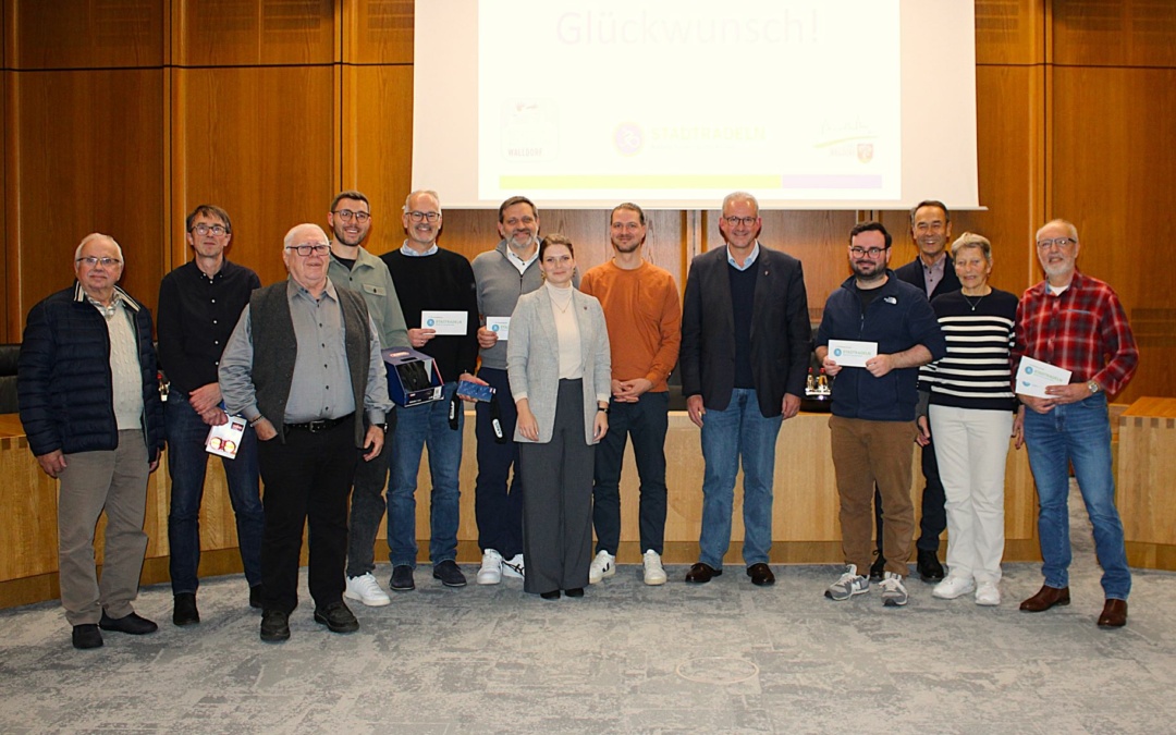 Preisverleihung an die fleißigsten Teams des Stadtradelns 2025
