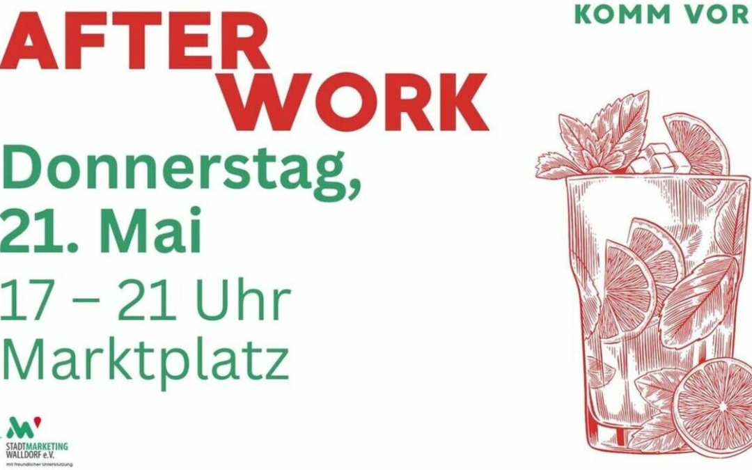 Walldorf: After-Work-Event auf dem Marktplatz am 21. Mai
