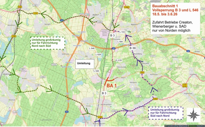 Letzter Abschnitt der B3-Sanierung startet