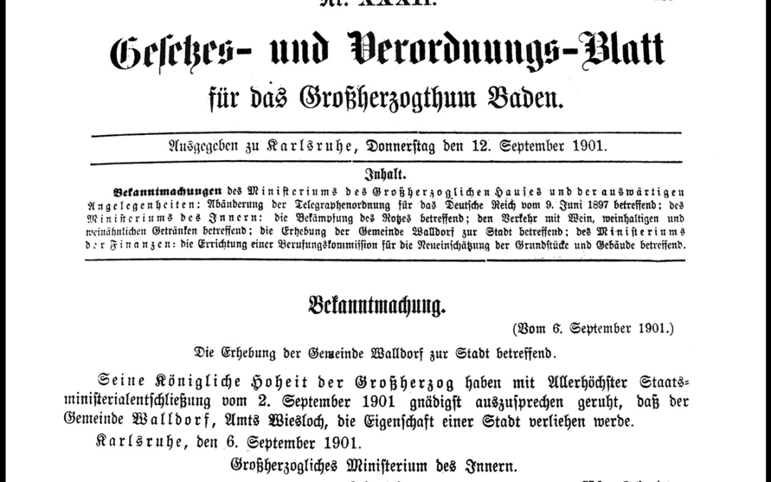 Sonderausstellung im Astorhaus: „Walldorf – 125 Jahre Stadtrechte“
