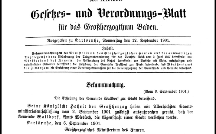 Sonderausstellung im Astorhaus: „Walldorf – 125 Jahre Stadtrechte“