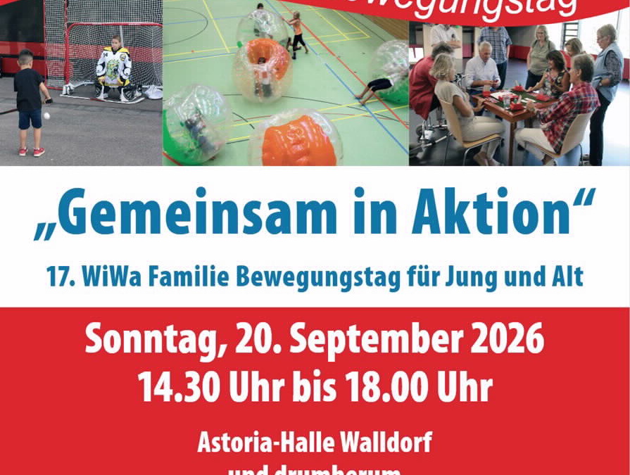 Der 17. WiWa Familie-Bewegungstag findet am 20. September in Walldorf statt